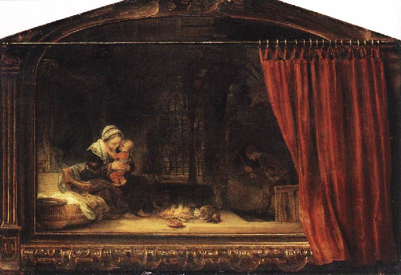 REMBRANDT Harmenszoon van Rijn The Holy Family with a Curtain